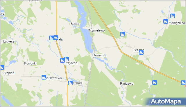 mapa Jeziernik gmina Rzeczenica, Jeziernik gmina Rzeczenica na mapie Targeo