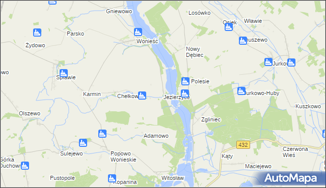 mapa Jezierzyce gmina Śmigiel, Jezierzyce gmina Śmigiel na mapie Targeo