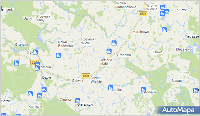 mapa Jeziorki Małe, Jeziorki Małe na mapie Targeo