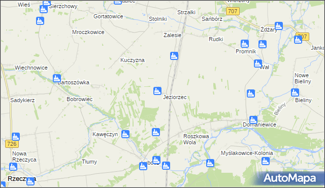 mapa Jeziorzec, Jeziorzec na mapie Targeo