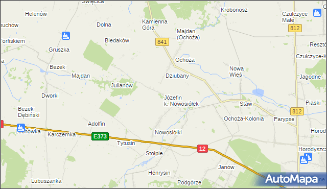 mapa Józefin k. Nowosiółek, Józefin k. Nowosiółek na mapie Targeo