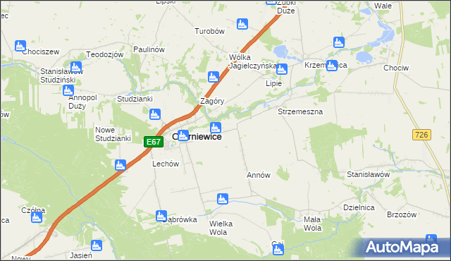 mapa Józefów gmina Czerniewice, Józefów gmina Czerniewice na mapie Targeo