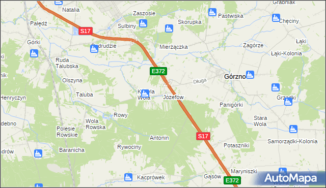 mapa Józefów gmina Górzno, Józefów gmina Górzno na mapie Targeo