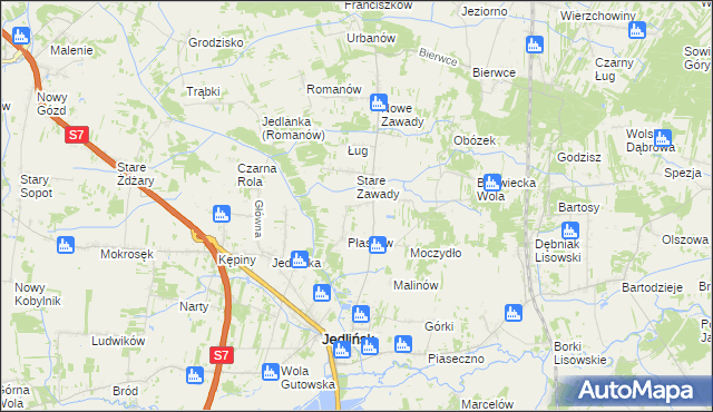 mapa Józefów gmina Jedlińsk, Józefów gmina Jedlińsk na mapie Targeo