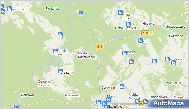 mapa Józefów Roztoczański, Józefów Roztoczański na mapie Targeo