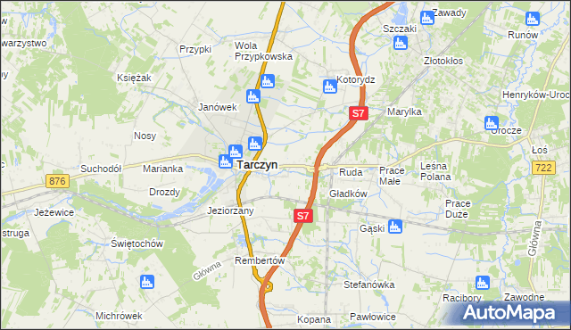 mapa Józefowice gmina Tarczyn, Józefowice gmina Tarczyn na mapie Targeo