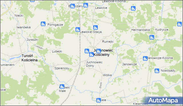 mapa Juchnowiec Górny, Juchnowiec Górny na mapie Targeo