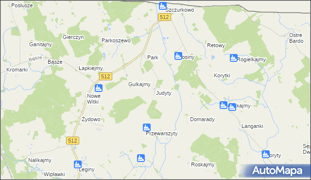 mapa Judyty gmina Sępopol, Judyty gmina Sępopol na mapie Targeo