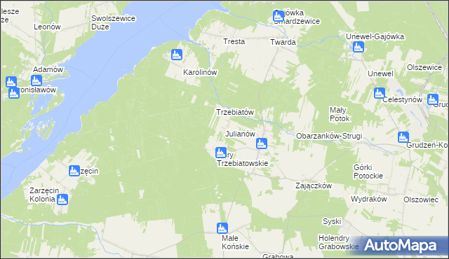 mapa Julianów gmina Mniszków, Julianów gmina Mniszków na mapie Targeo