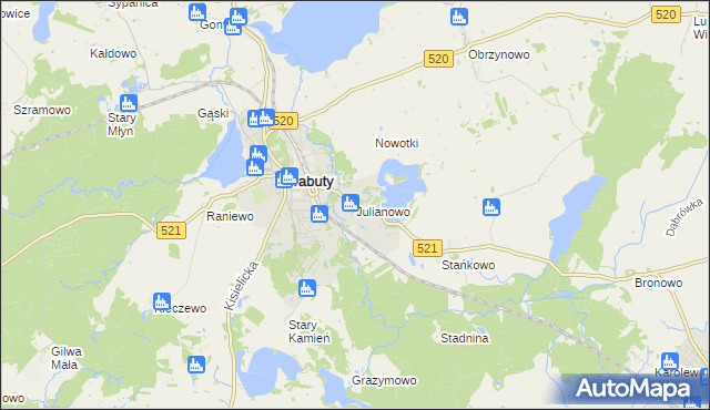 mapa Julianowo gmina Prabuty, Julianowo gmina Prabuty na mapie Targeo