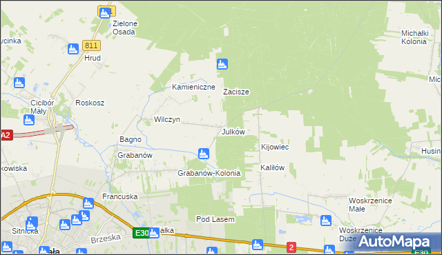 mapa Julków gmina Biała Podlaska, Julków gmina Biała Podlaska na mapie Targeo