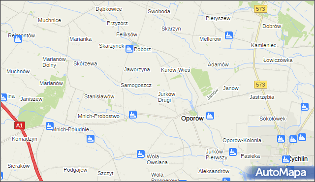 mapa Jurków Drugi, Jurków Drugi na mapie Targeo