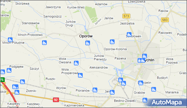 mapa Jurków Pierwszy, Jurków Pierwszy na mapie Targeo