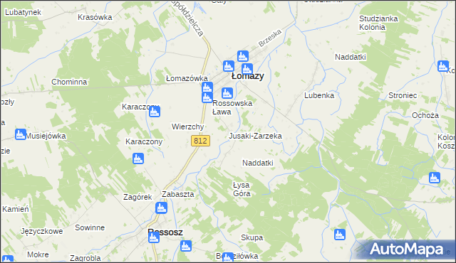 mapa Jusaki-Zarzeka, Jusaki-Zarzeka na mapie Targeo