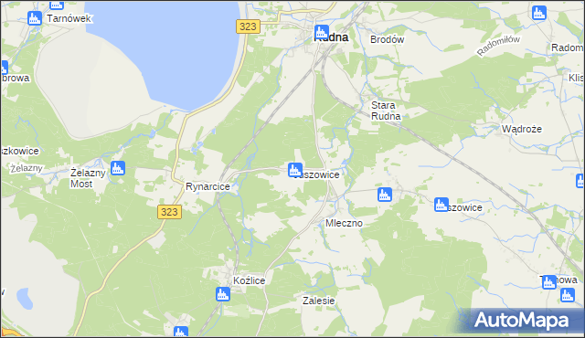 mapa Juszowice, Juszowice na mapie Targeo