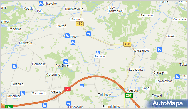 mapa Jutrków, Jutrków na mapie Targeo