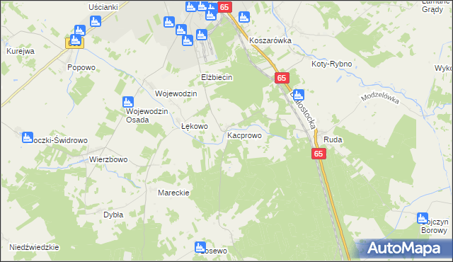 mapa Kacprowo, Kacprowo na mapie Targeo