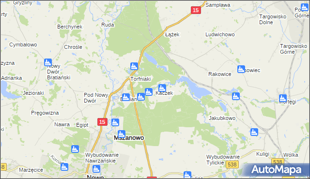 mapa Kaczek, Kaczek na mapie Targeo