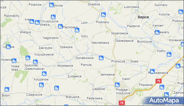 mapa Kaczkowice, Kaczkowice na mapie Targeo