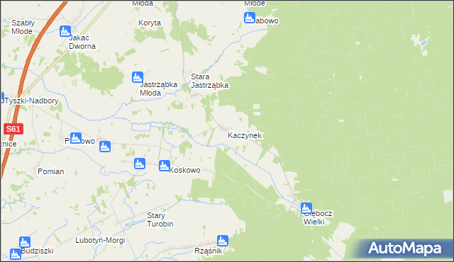 mapa Kaczynek, Kaczynek na mapie Targeo