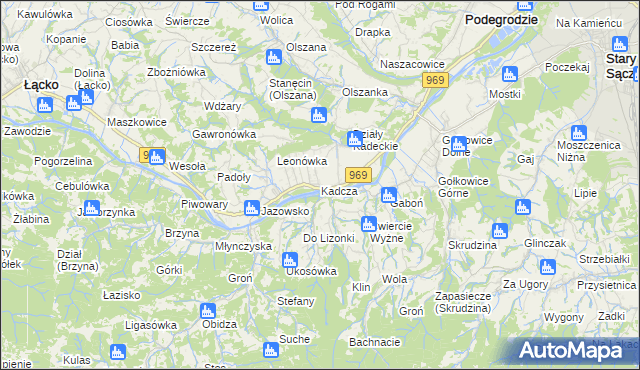 mapa Kadcza, Kadcza na mapie Targeo