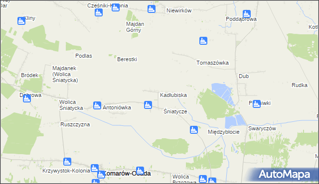 mapa Kadłubiska gmina Komarów-Osada, Kadłubiska gmina Komarów-Osada na mapie Targeo