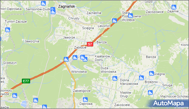 mapa Kajetanów Dolny, Kajetanów Dolny na mapie Targeo
