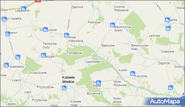 mapa Kajetanówka gmina Kobiele Wielkie, Kajetanówka gmina Kobiele Wielkie na mapie Targeo