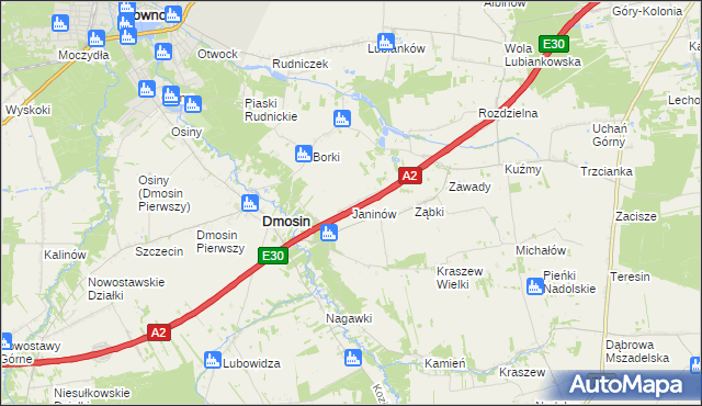 mapa Kałęczew gmina Dmosin, Kałęczew gmina Dmosin na mapie Targeo