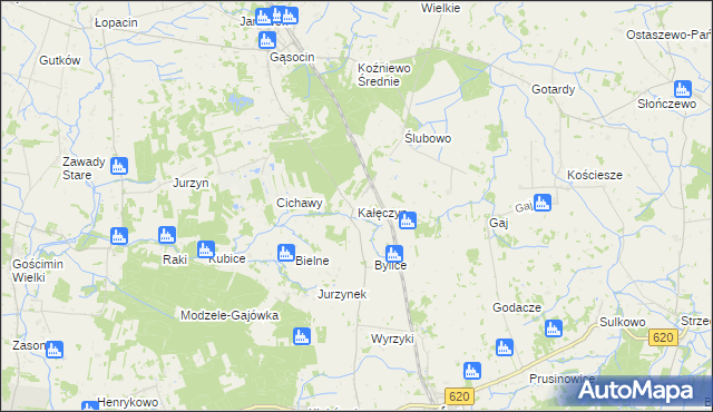 mapa Kałęczyn gmina Sońsk, Kałęczyn gmina Sońsk na mapie Targeo