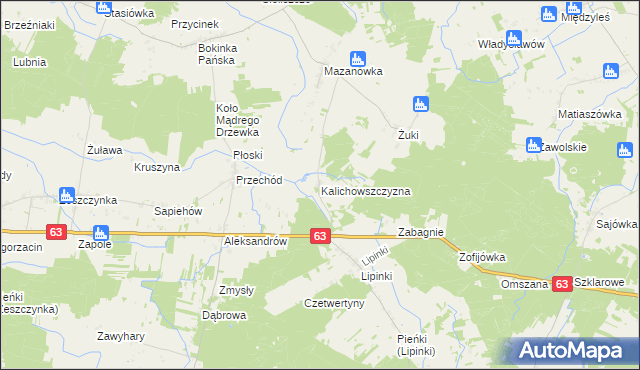 mapa Kalichowszczyzna, Kalichowszczyzna na mapie Targeo