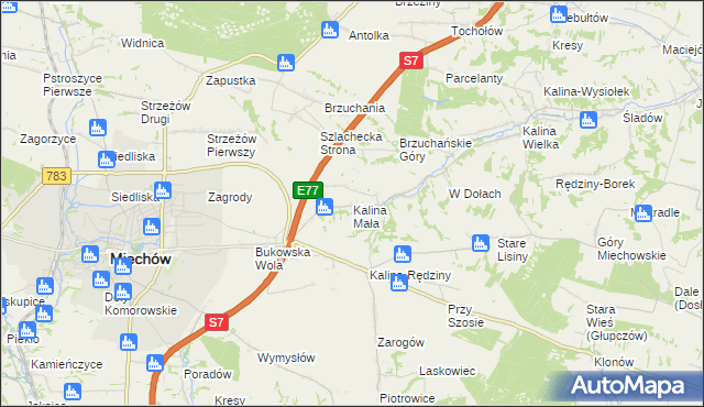 mapa Kalina Mała, Kalina Mała na mapie Targeo