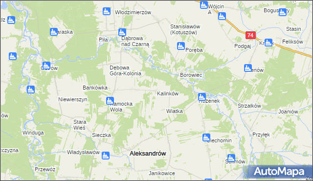 mapa Kalinków, Kalinków na mapie Targeo