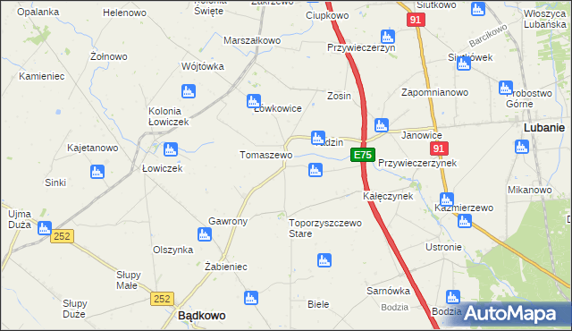 mapa Kalinowiec gmina Bądkowo, Kalinowiec gmina Bądkowo na mapie Targeo