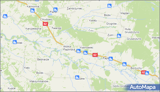 mapa Kalinowiec gmina Łochów, Kalinowiec gmina Łochów na mapie Targeo