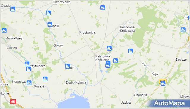 mapa Kalinówka Kościelna, Kalinówka Kościelna na mapie Targeo