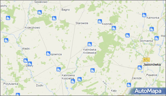 mapa Kalinówka Królewska, Kalinówka Królewska na mapie Targeo