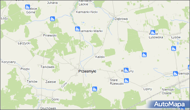 mapa Kaliski gmina Przesmyki, Kaliski gmina Przesmyki na mapie Targeo