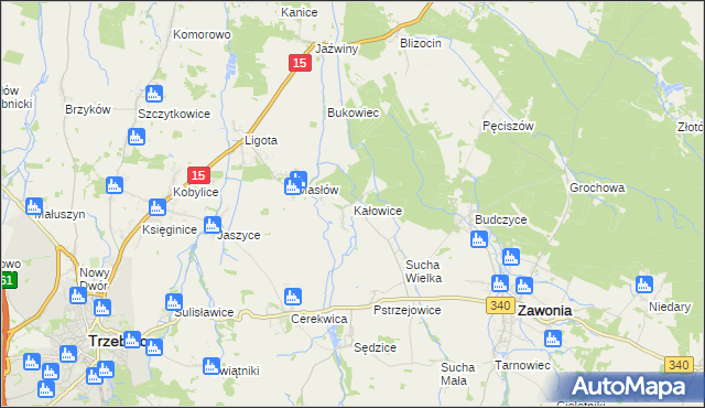 mapa Kałowice, Kałowice na mapie Targeo