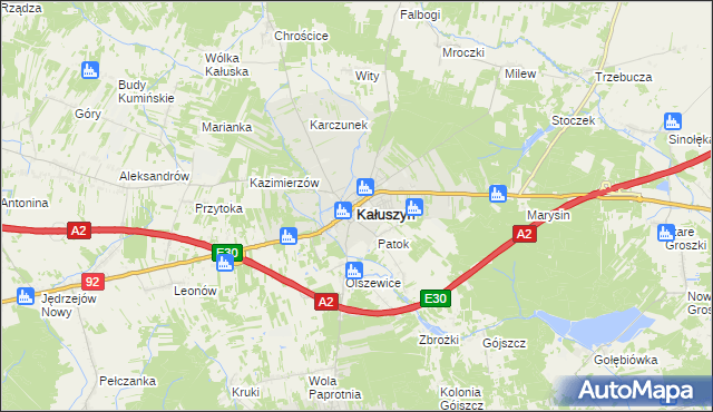 mapa Kałuszyn powiat miński, Kałuszyn powiat miński na mapie Targeo