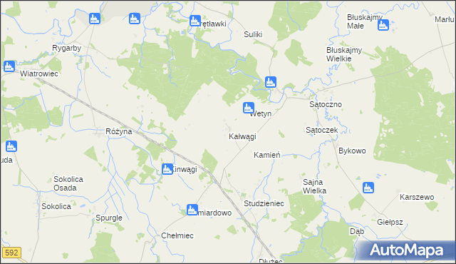 mapa Kałwągi, Kałwągi na mapie Targeo