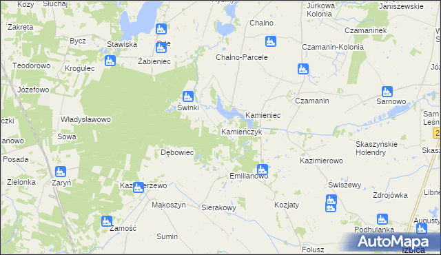 mapa Kamieńczyk gmina Topólka, Kamieńczyk gmina Topólka na mapie Targeo