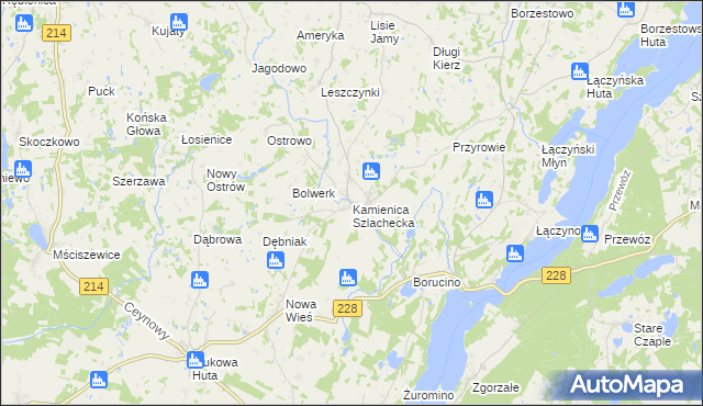 mapa Kamienica Szlachecka, Kamienica Szlachecka na mapie Targeo