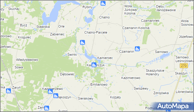 mapa Kamieniec gmina Topólka, Kamieniec gmina Topólka na mapie Targeo