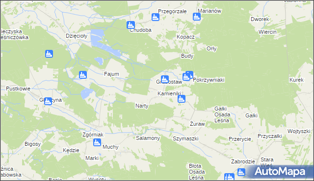 mapa Kamieniki, Kamieniki na mapie Targeo