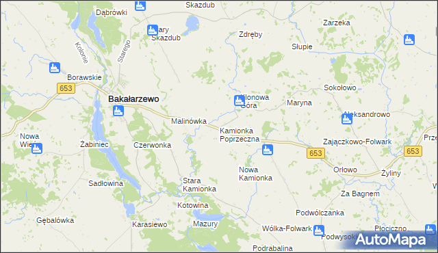 mapa Kamionka Poprzeczna, Kamionka Poprzeczna na mapie Targeo