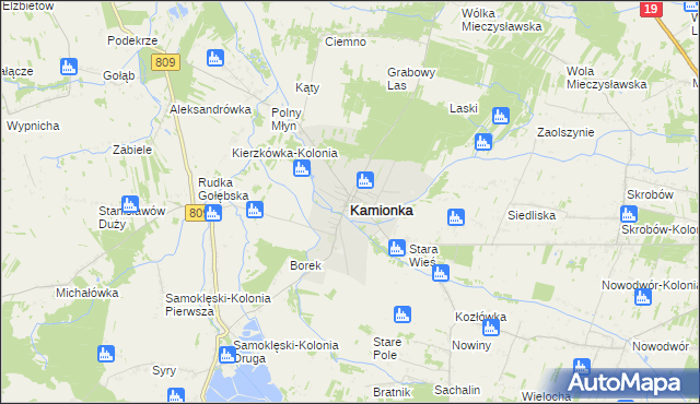 mapa Kamionka powiat lubartowski, Kamionka powiat lubartowski na mapie Targeo