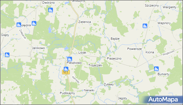 mapa Kanie Iławeckie, Kanie Iławeckie na mapie Targeo