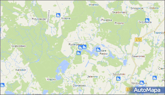 mapa Kapice gmina Połczyn-Zdrój, Kapice gmina Połczyn-Zdrój na mapie Targeo