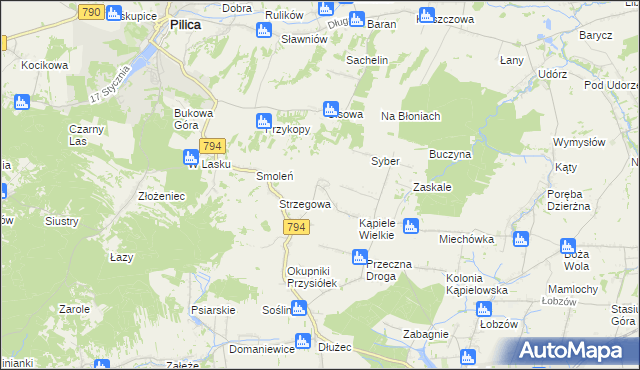 mapa Kąpiołki, Kąpiołki na mapie Targeo